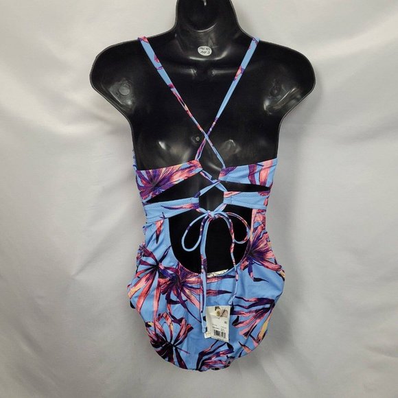 SALE 5/$25 Jessica Simpson Palmy Days Cami One Piece Swimsuit Smocked Side Lilac - Picture 6 of 8